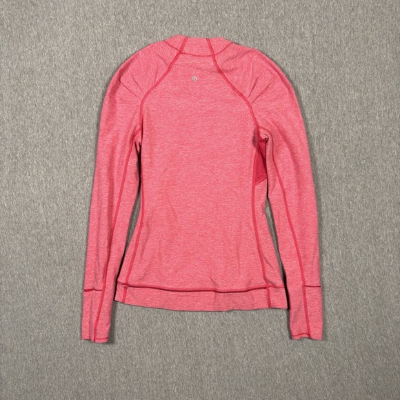 Lululemon Womens Pink Long Sleeve Athletic Top Size 4 Performance Gym Thumb Hole - Picture 2 of 8